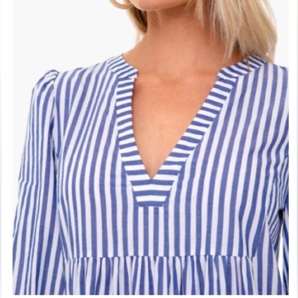 Tuckernuck Blue and White Striped Tiered Mini Dress - Picture 4 of 16